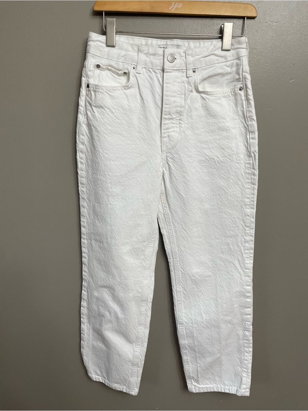 Zara Sz 4 White Jeans Button Fly